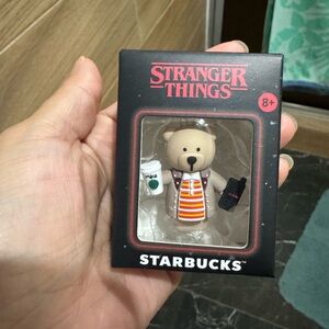 Starbucks Stranger Things Bear Keychain - Orange and Black